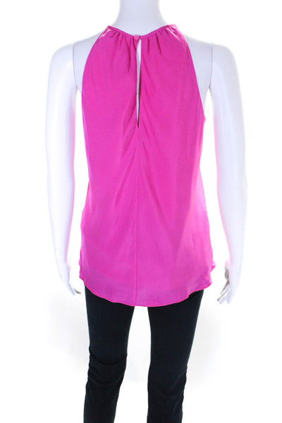 Tibi Womens Silk Sleeveless Halter Neck Blouse Pink Size 0