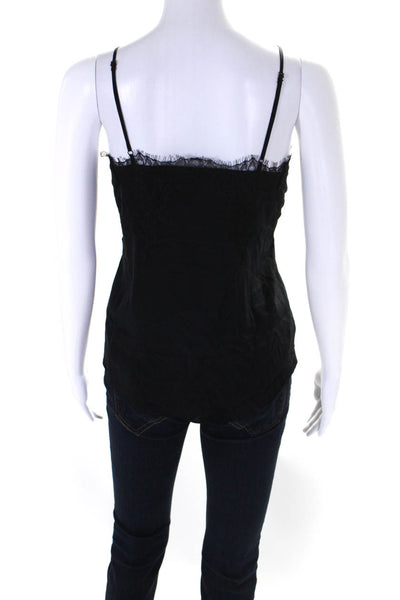 Cami NYC Womens Silk Georgette Lace Trim Spaghetti Strap Camisole Black Size S