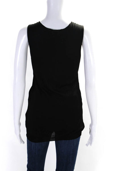 Gucci Womens Knit Surplice V Neck Tank Top Blouse Black Size Medium