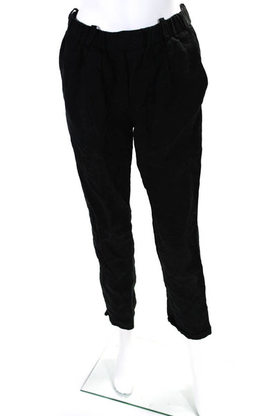 Isabel Marant Womens Cotton Hook & Eye Buttoned Tapered Dress Pants Black Size S