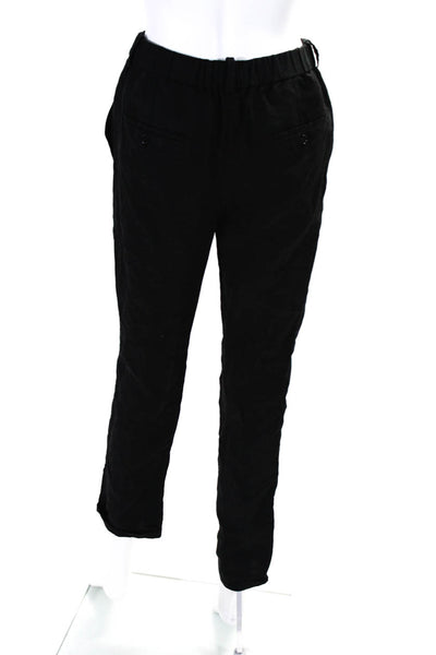 Isabel Marant Womens Cotton Hook & Eye Buttoned Tapered Dress Pants Black Size S