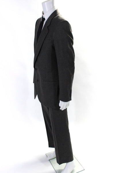 Pierre Cardin Paris Mens Two Button Notched Lapel Pleated Suit Gray Size 42L