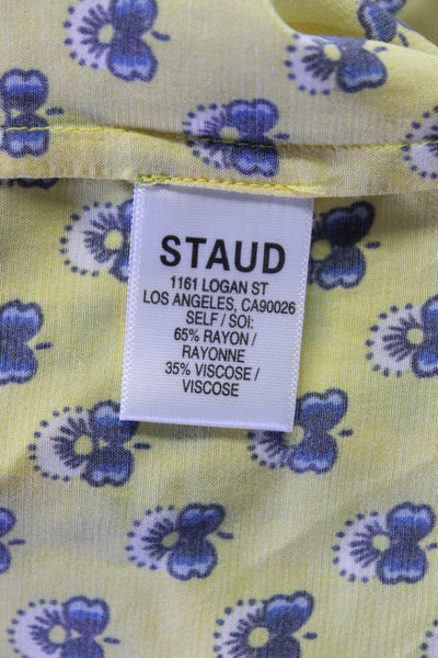 Staud Women's Collared Short Sleeves Button Down Floral Shirt Size XS