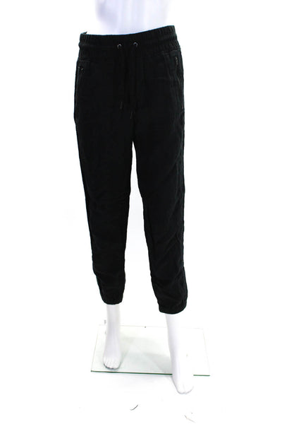 Athleta Women's Elastic Drawstring Waist Linen Jogger Pant Black Size 4