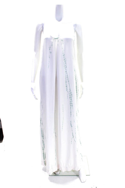 Michael Stars Women's V-Neck Spaghetti Straps Tie Dye Maxi Dress Cream Size XS