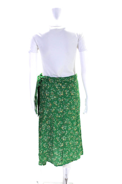 Faithfull The Brand Women's Wrap Flare Floral Unlined Midi Skirt Size 6