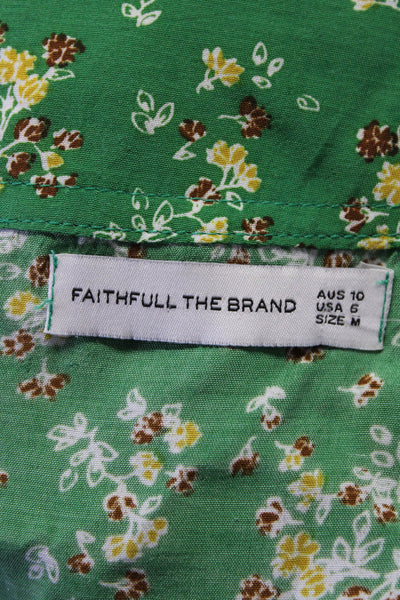 Faithfull The Brand Women's Wrap Flare Floral Unlined Midi Skirt Size 6