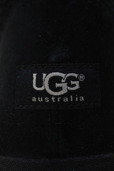 UGG Australia Womens Suede Trim Lace Up Cable Knit Mid Calf Boots Black Size 9