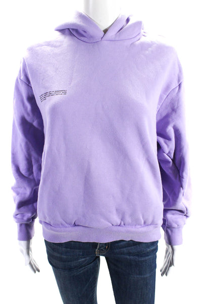 Pangaia Womens Pullover Oversized Hoodie Sweatshirt Purple Cotton Size 2XS