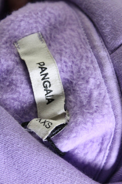 Pangaia Womens Pullover Oversized Hoodie Sweatshirt Purple Cotton Size 2XS