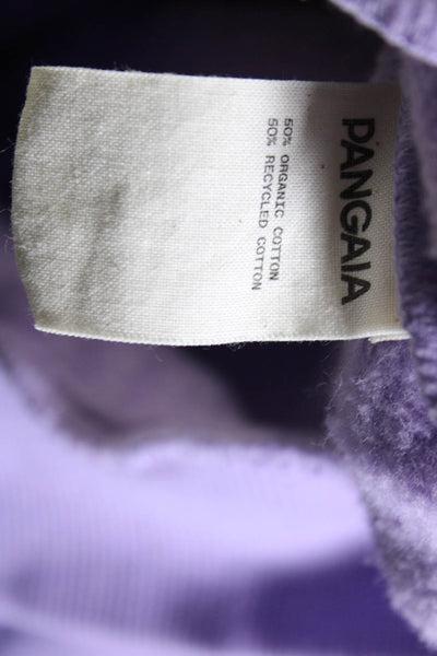 Pangaia Womens Pullover Oversized Hoodie Sweatshirt Purple Cotton Size 2XS