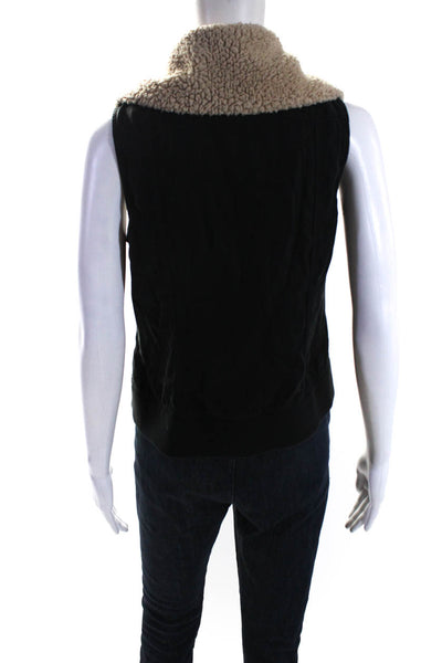 Marrakech Women's Collared Sleeveless Full Zip Vest Black Size S