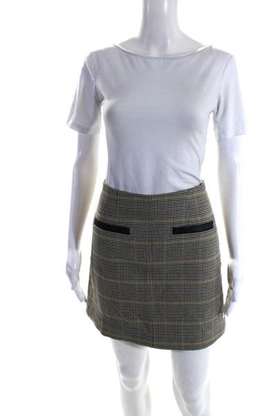 ALC Women's Zip Closure Pockets A-Line Plaid Unlined Mini Skirt Size 8