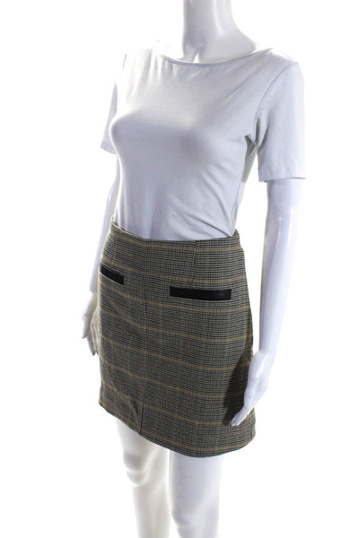 ALC Women's Zip Closure Pockets A-Line Plaid Unlined Mini Skirt Size 8