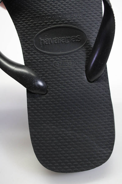 Havaianas Women's T-Straps Rubber Flip Flop Sandals Black Size 37-38