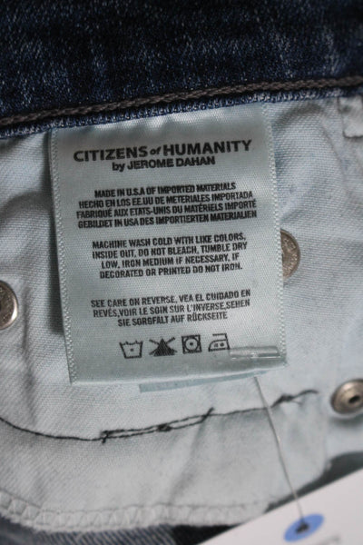 Citizens of Humanity Womens Mid Rise Distressed Skinny Jeans Blue Size 25