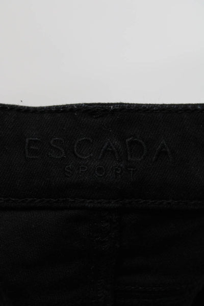 Escada Sport Womens Midrise Five Pockets Distress Skinny Jean Pant Black Size 42