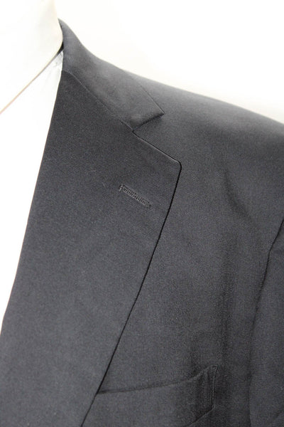 Brooks Brothers Mens Wool Single Breasted Notched Lapel Blazer Black Size 46