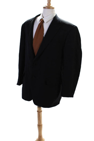 Brooks Brothers Mens Wool Single Breasted Notched Lapel Blazer Black Size 46