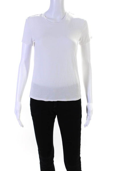 Alo Women's Crewneck Short Sleeves Basic T-Shirt White Size S