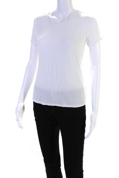 Alo Women's Crewneck Short Sleeves Basic T-Shirt White Size S