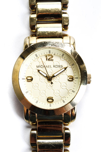 Michael Kors Runway Collection Womens Stainless Steel Bezel Watch Gold 16mm