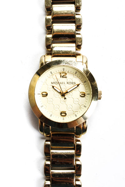 Michael Kors Runway Collection Womens Stainless Steel Bezel Watch Gold 16mm