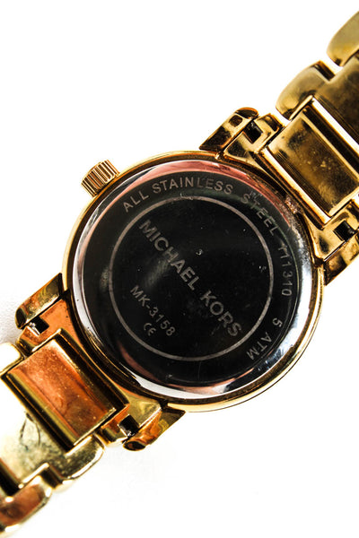 Michael Kors Runway Collection Womens Stainless Steel Bezel Watch Gold 16mm