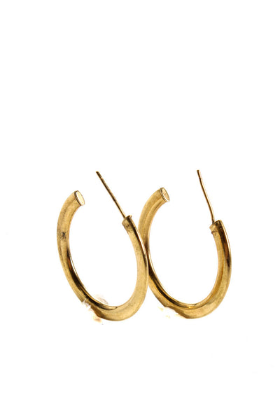 Designer Womens 9KT Yellow Gold Screw Back Hoop Earrings