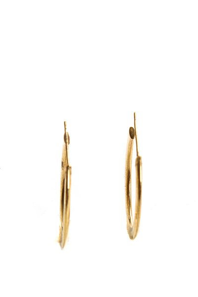 Designer Womens 9KT Yellow Gold Screw Back Hoop Earrings