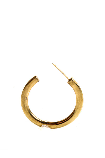 Designer Womens 9KT Yellow Gold Screw Back Hoop Earrings