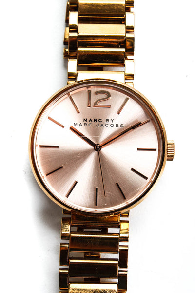 Marc By Marc Jacobs Womens Peggy Stainless Steel Gold Tone Quartz Watch 36 mm