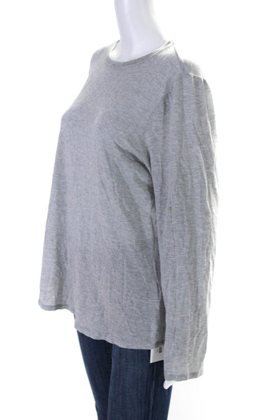 Eileen Fisher Womens Long Sleeve Scoop Neck Knit Tee Shirt Gray Size XL