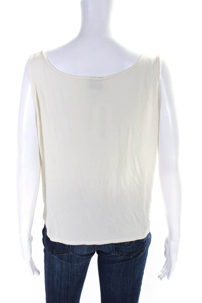 Eileen Fisher Womens Scoop Neck Silk Knit Boxy Tank Top White Size Extra Large