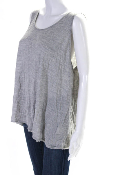 Eileen Fisher Womens Scoop Neck Boxy Tank Top Gray Silk Cotton Size Extra Large