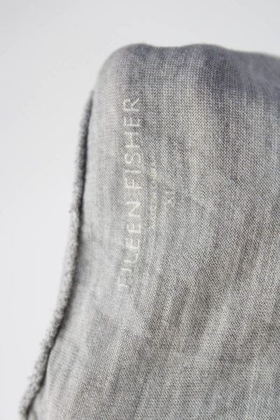 Eileen Fisher Womens Scoop Neck Boxy Tank Top Gray Silk Cotton Size Extra Large