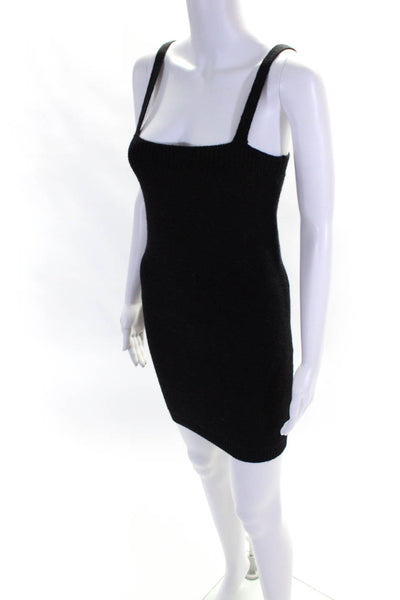 Silk + Salt Womens Tight Knit Wide Strap Sleeveless Tunic Tank Top Black Size OS