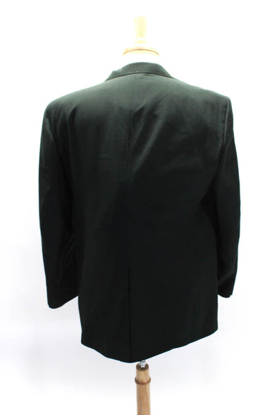 Stafford Mens Wool Single Breasted Two Button Suit Jacket Green Size 44