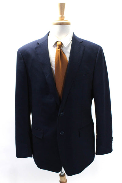 Calvin Klein Mens Single Breasted Two Button Suit Jacket Blue Size 44