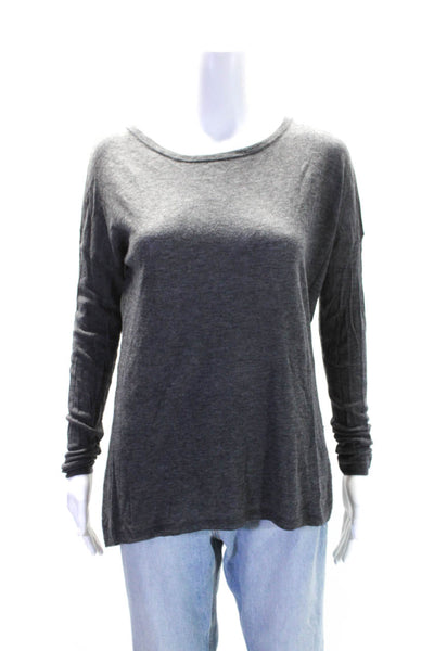 Vince Women's Round Neck Long Sleeves Pullover Sweater Gray Size XS