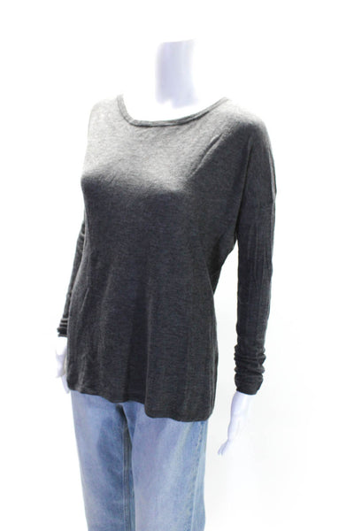 Vince Women's Round Neck Long Sleeves Pullover Sweater Gray Size XS