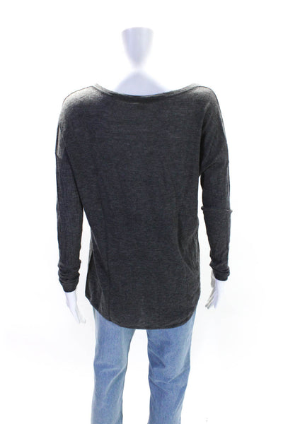 Vince Women's Round Neck Long Sleeves Pullover Sweater Gray Size XS