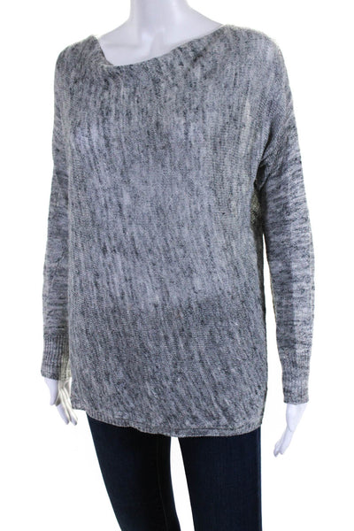 Vince Womens Linen Blend Pullover Long Sleeves Sweater Gray Size Extra Small