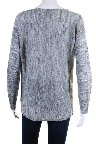 Vince Womens Linen Blend Pullover Long Sleeves Sweater Gray Size Extra Small