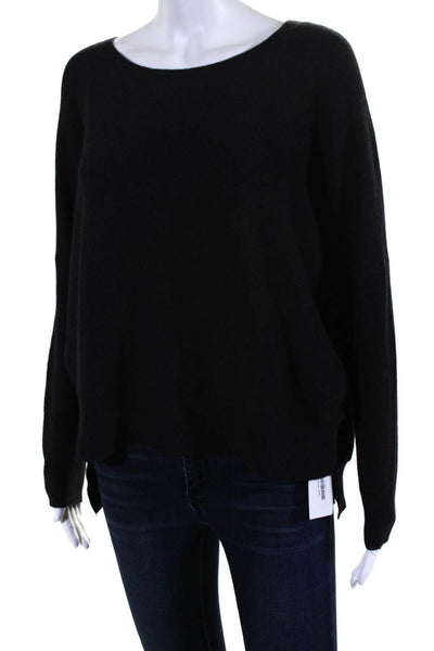 Vince Womens Crew Neck Long Sleeves Pullover Sweater Black Wool Size Extra Small