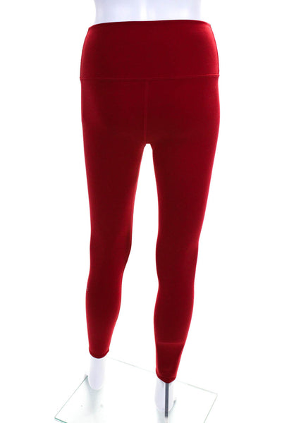 Alo Womens High Rise Stretch Knit Athletic Cropped Leggings Red Size Extra Small