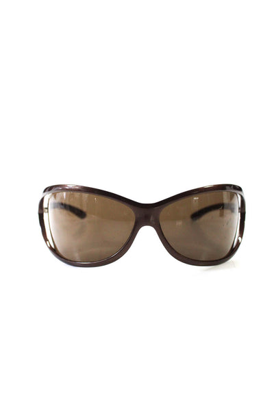 Prada SPR 051 7BG-8C1 Womens Cut Out Shield Frame Sunglasses Metallic Brown