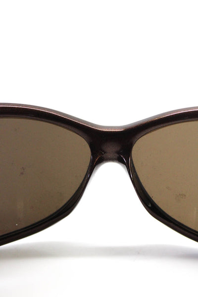 Prada SPR 051 7BG-8C1 Womens Cut Out Shield Frame Sunglasses Metallic Brown