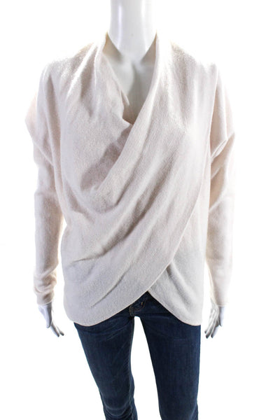 Brochu Walker Womens Cashmere Cowl Neck Draped Long Sleeve Sweater White Size XS