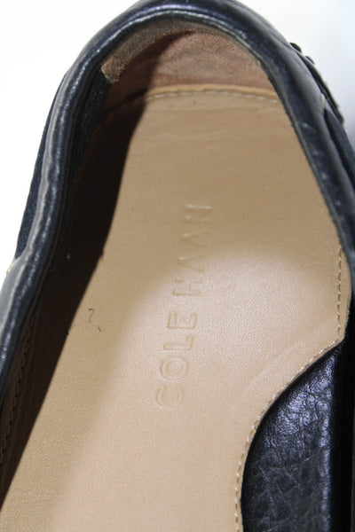 Cole Haan Mens Black Leather Lace Up Driving Loafer Shoes Size 10.5M